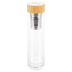 Ohia Thermos Glass Bottle with bamboo lid