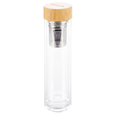 Ohia Thermosflasche aus Glas mit Bambusdeckel