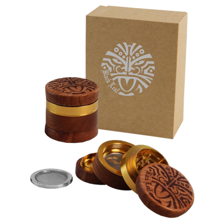 Black Leaf - Wood-Alu Grinder "Maori" 4-piece