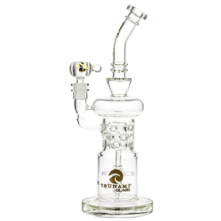 Tsunami - Tsunami Glass Double Propeller Drum Perc Bong Clear