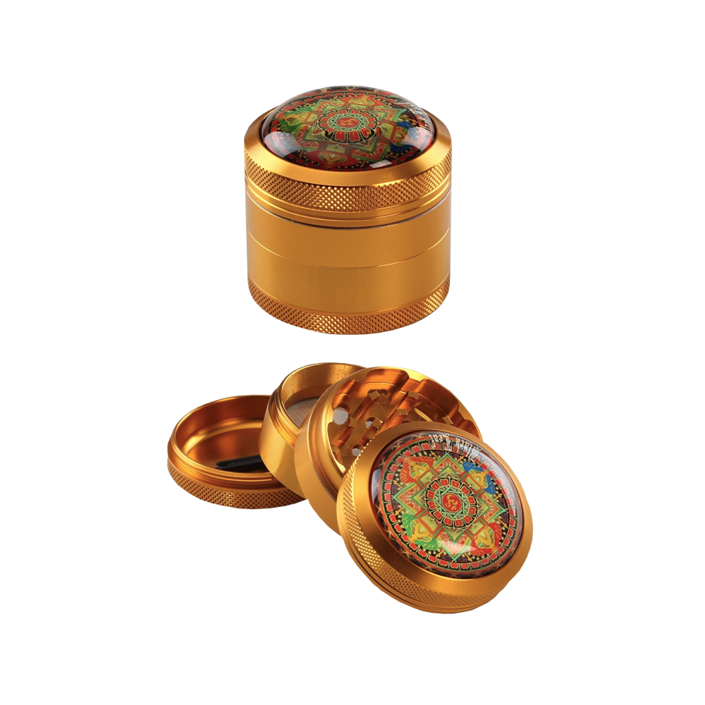 Black Leaf - Mandala Dome Amber Alu-Grinder, 50 mm, 4-tlg