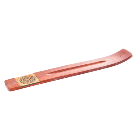 Porte-encens en bois rouge avec spirale
