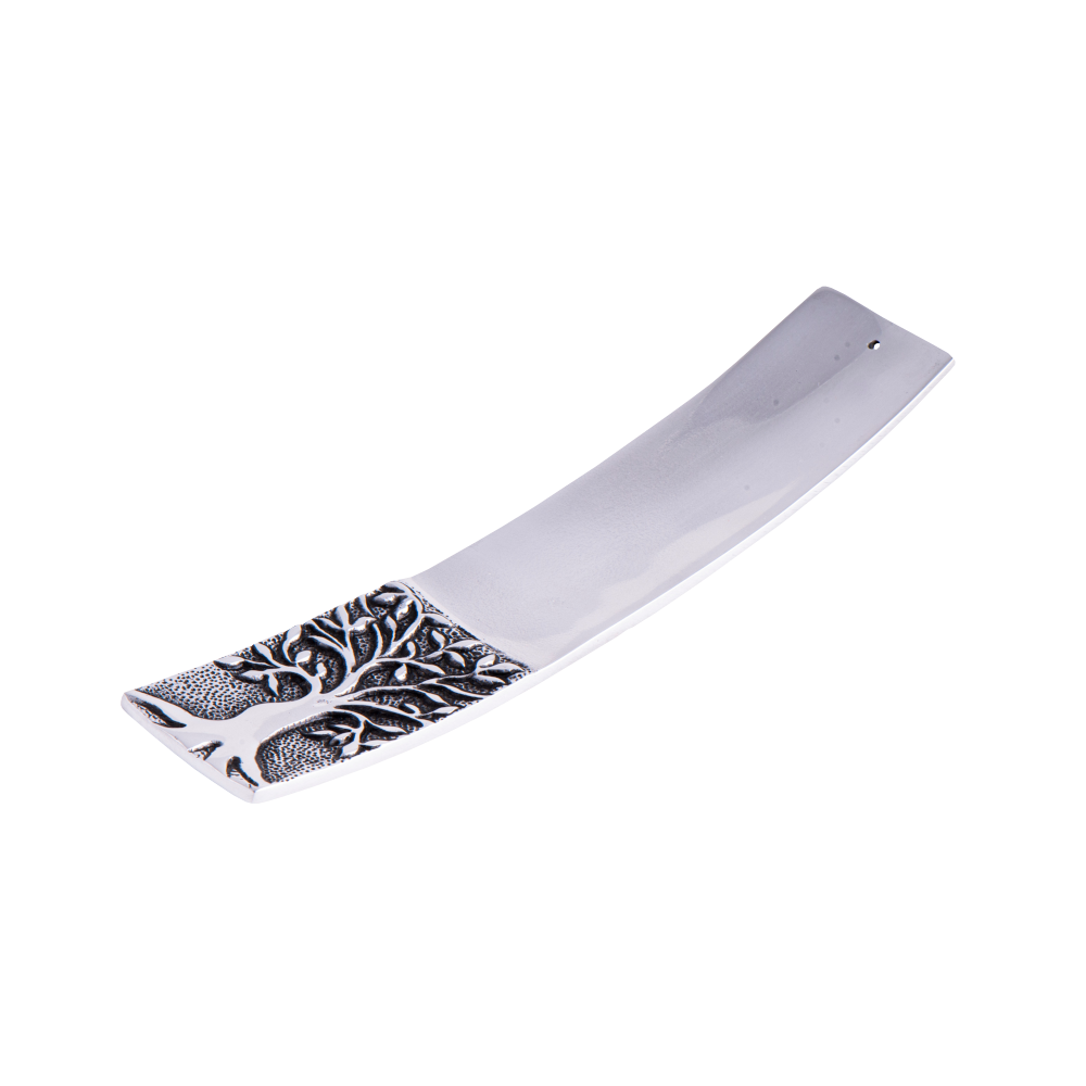 Porte-encens Arbre de vie en métal blanc