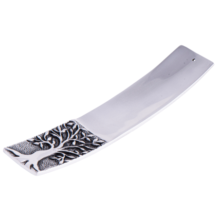 Räucherstäbchenhalter Lebensbaum aus Weissmetall