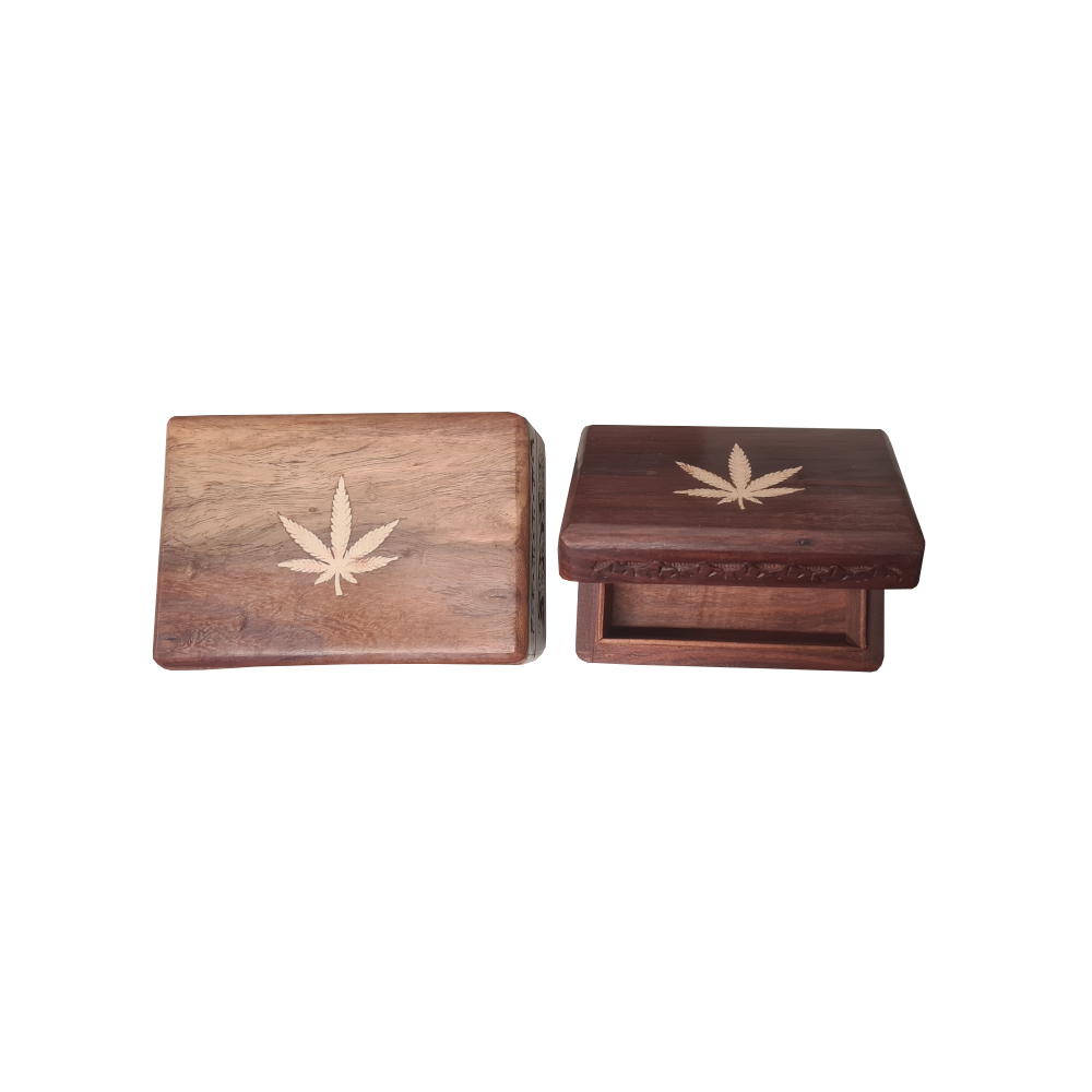 Cannabis Boîte de rangement en bois