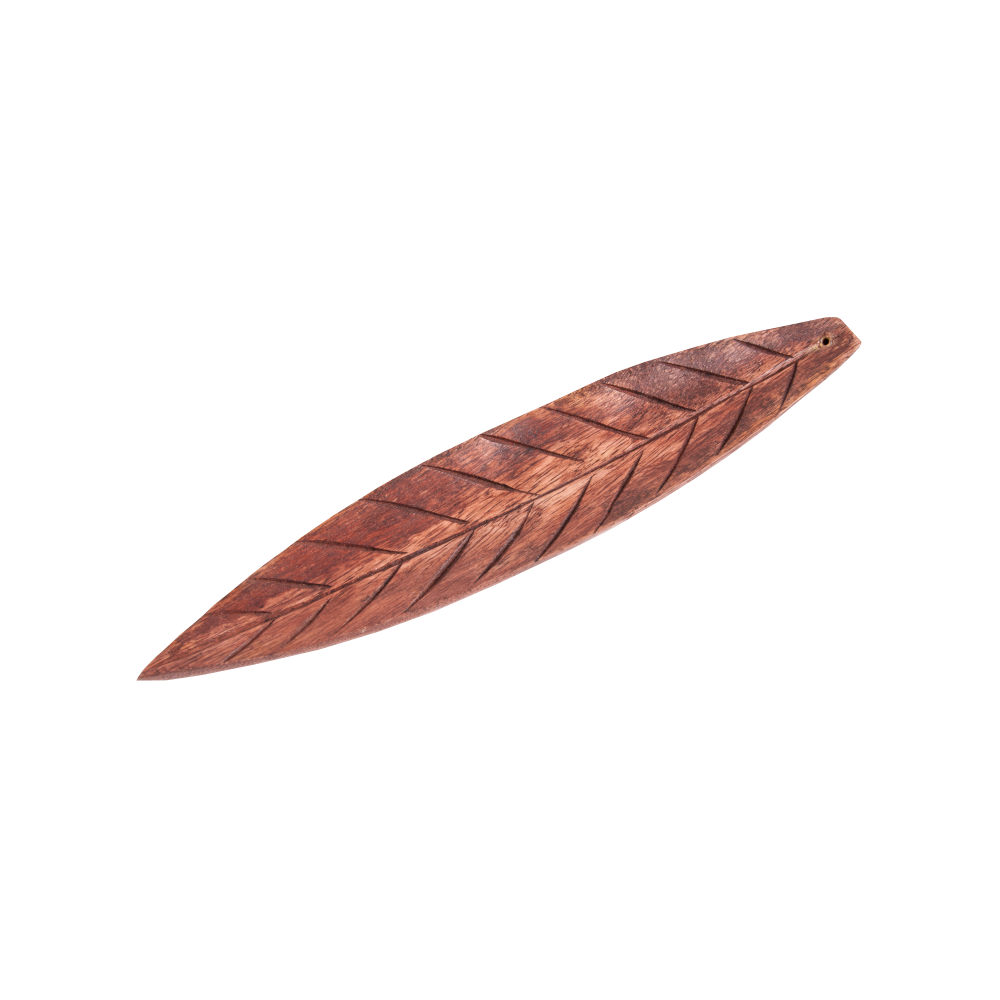Räucherstäbchenhalter Holz Brown-Leaf