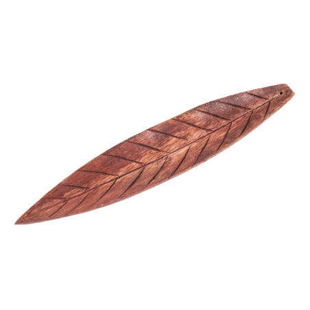 Incense holder wood Brown Leaf