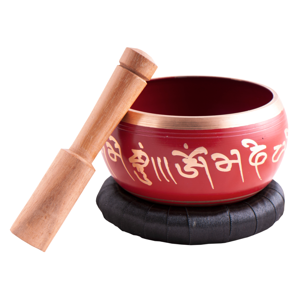 Klangschale Lotus, rot in Geschenkbox