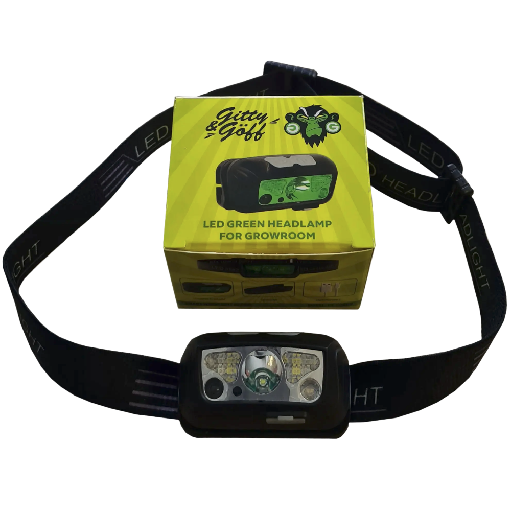 Gitty & Göff - Green Light LED Headlamp with USB