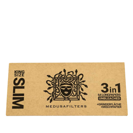 Medusafilters Longpapers 3 in 1, 64  ungebleichte Papers, Tray, Grindfläche
