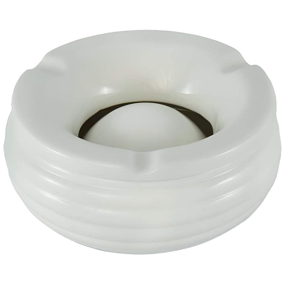 Wind Ashtray "Ceramics-White" with Grooves 14cm