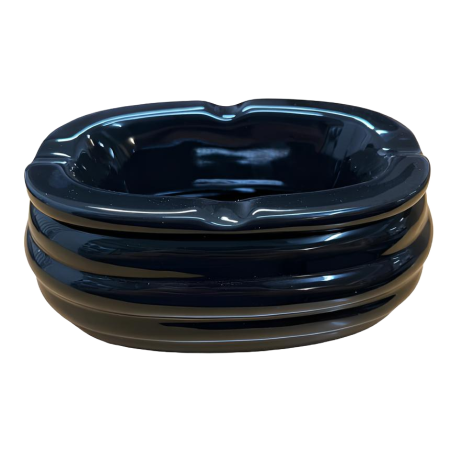 Ashtray Oval Ripped Black