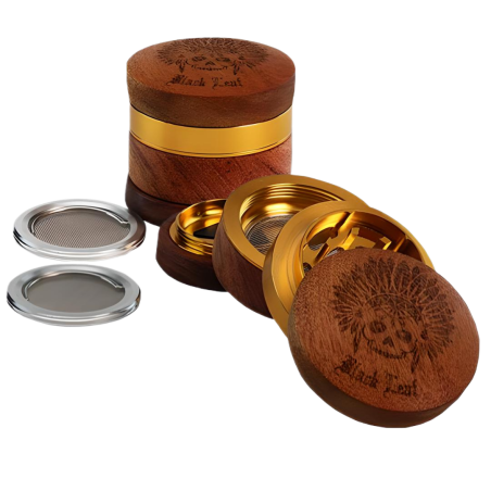 Black Leaf Wood-Alu Grinder "Cherokee", 4-tlg