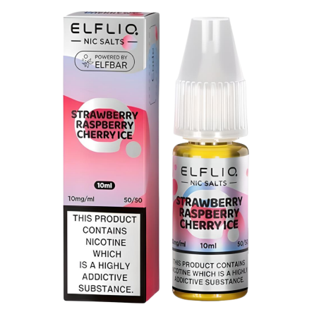 Elfliq Strawberry Raspberry Cherry Ice Nic Salt, 10ml