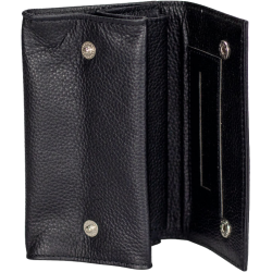 Wellauer Roll-up pouch ‘Black’ genuine leather