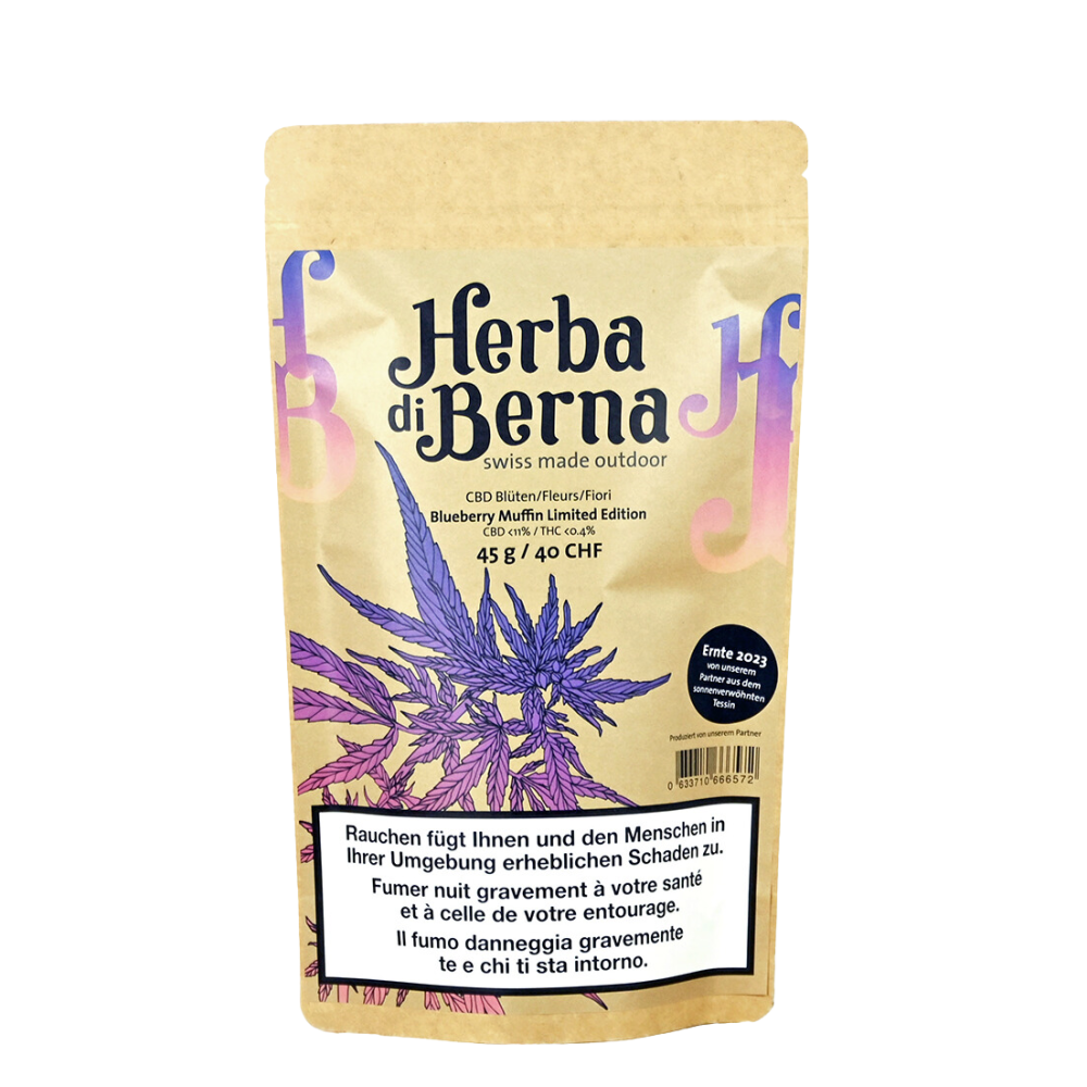 Herba di Berna Blueberry Muffin Outdoor CBD buds, 45g