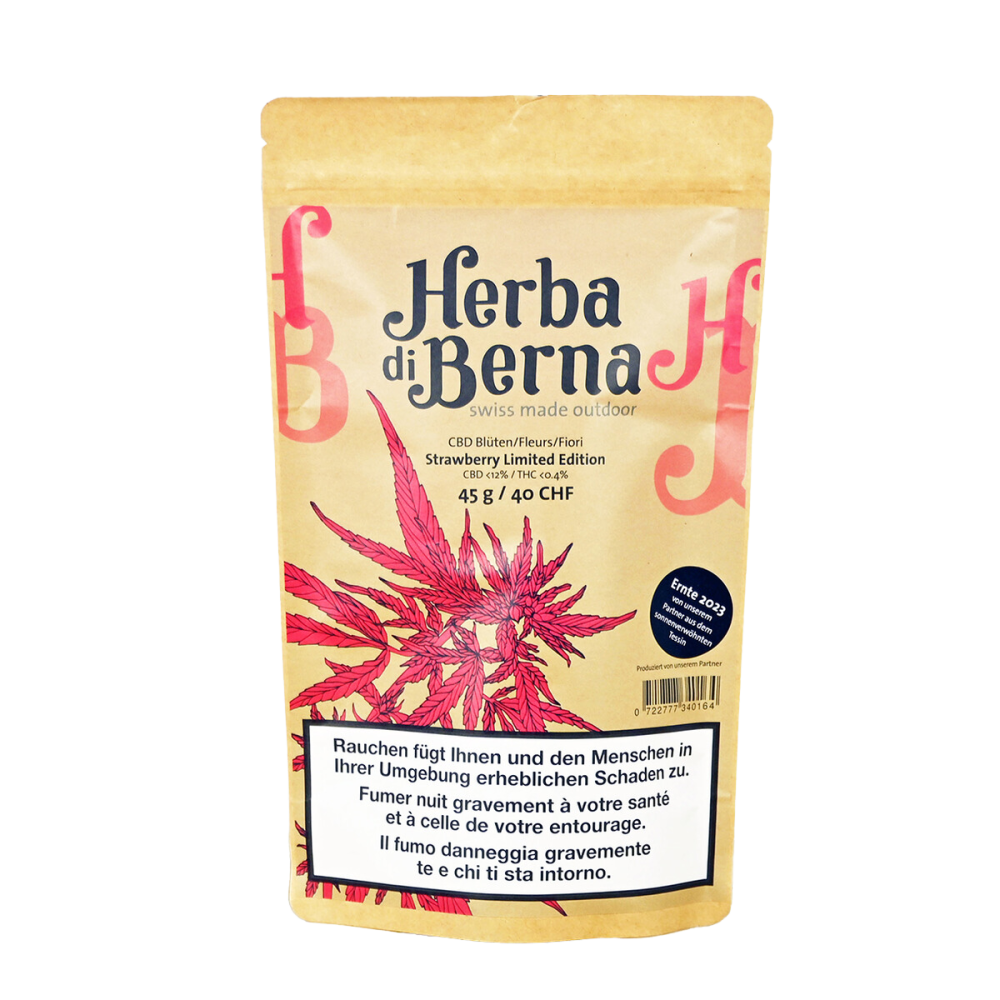 Herba di Berna Strawberry Outdoor CBD Blüten, 40g