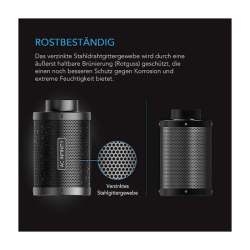 AC Infinity Activated carbon filter with Australian activated carbon, 200 mm