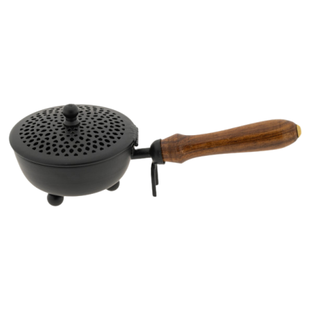 Berk Amon carrying vessel – iron incense burner with wooden handle