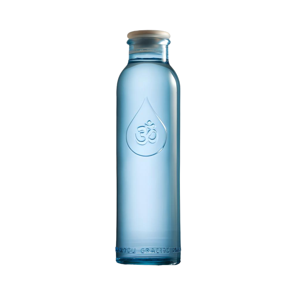 Berk Bouteille d'eau OmWater – Carafe de 0.5L en verre recyclé bleu