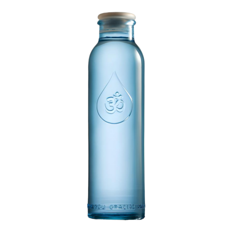 Berk OmWater Wasserflasche – 0.5L Karaffe aus blauem Recyclingglas