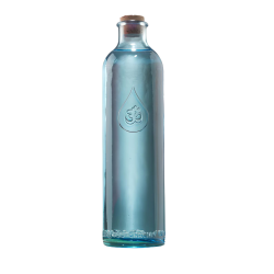 Berk OmWater Wasserflasche – 1.2L Karaffe aus blauem Recyclingglas