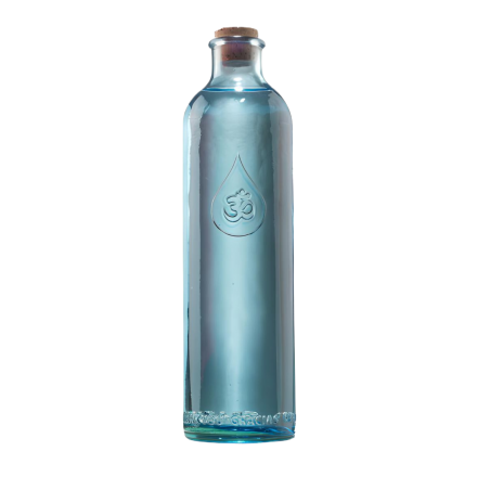 Berk Bouteille d'eau OmWater – Carafe de 1,2 l en verre recyclé bleu