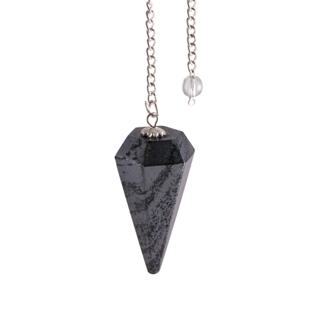 Berk Pendule hexagonal – hématite –  45 mm
