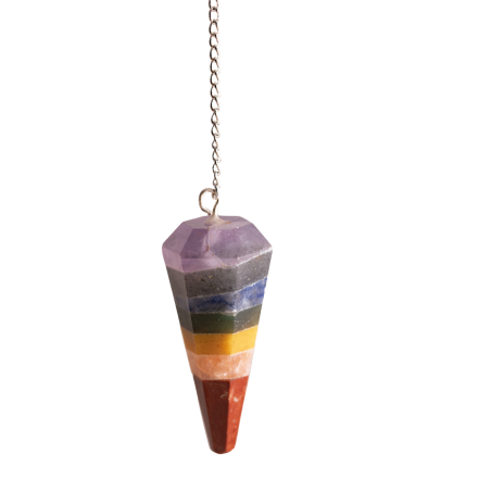 Berk Pendule 7 chakras – 7 pierres précieuses – 45mm
