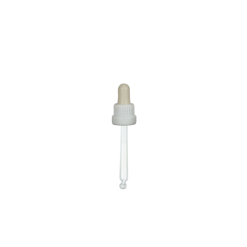 Pipette compte-gouttes en verre blanc/blanc 83mm