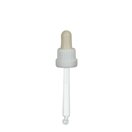Pipette compte-gouttes en verre blanc/blanc 83mm