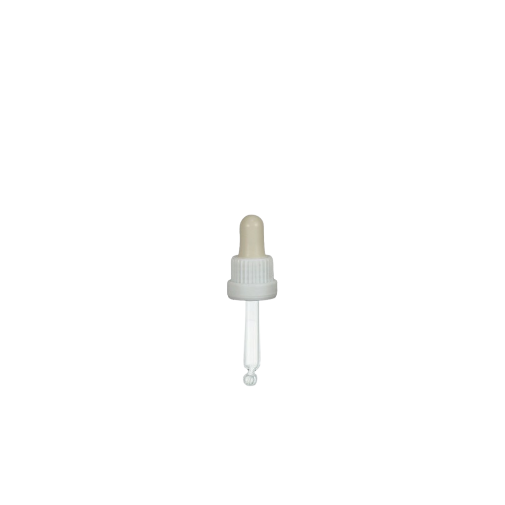 Pipette compte-gouttes en verre blanc/blanc 61mm