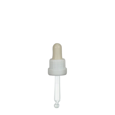 Glass dropper white/white 61mm