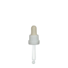 Glass dropper white/white 61mm