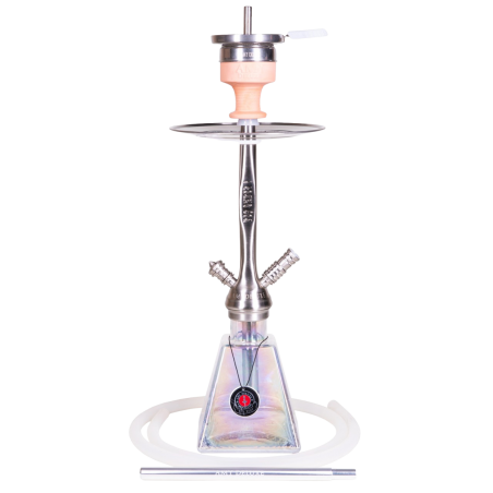 Amy Deluxe I Need You 038R Hookah - Nickel & Transparent