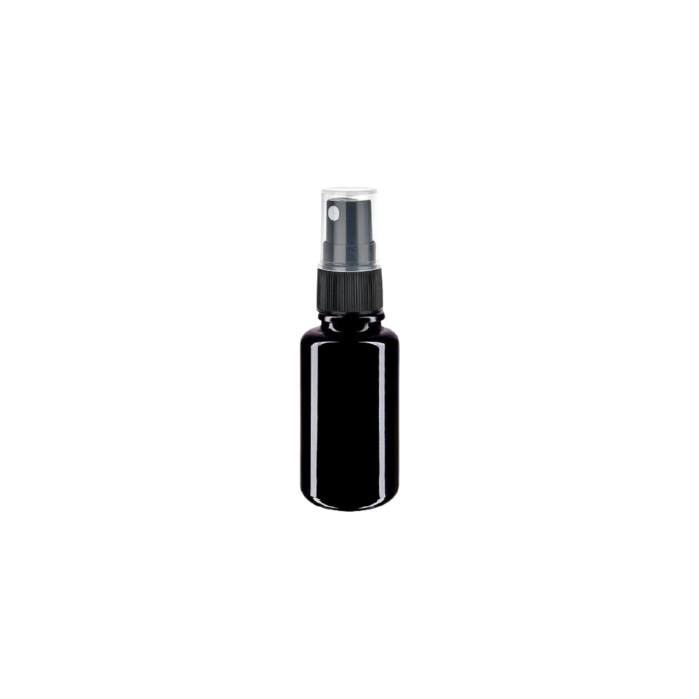Violet glass bottle 20ml with spray attachment