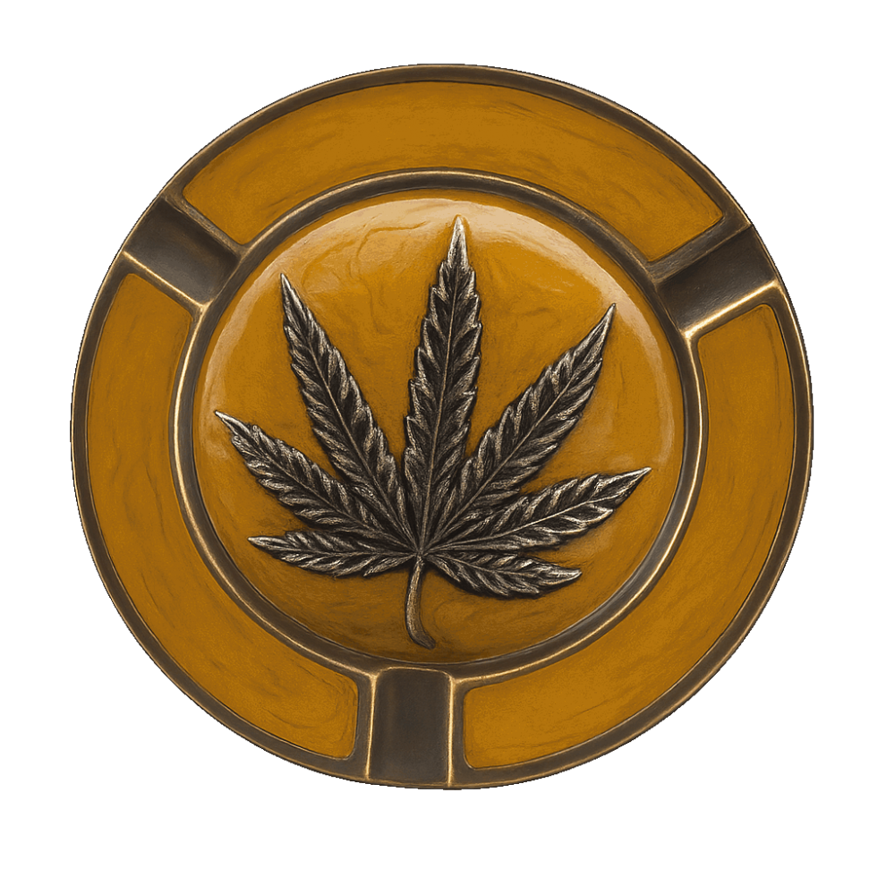 Leaf Metal Cendrier Or