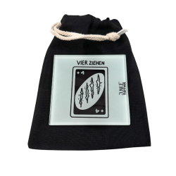 4 Ziehen - Robustes Echtglas Brettchen, 10x10cm