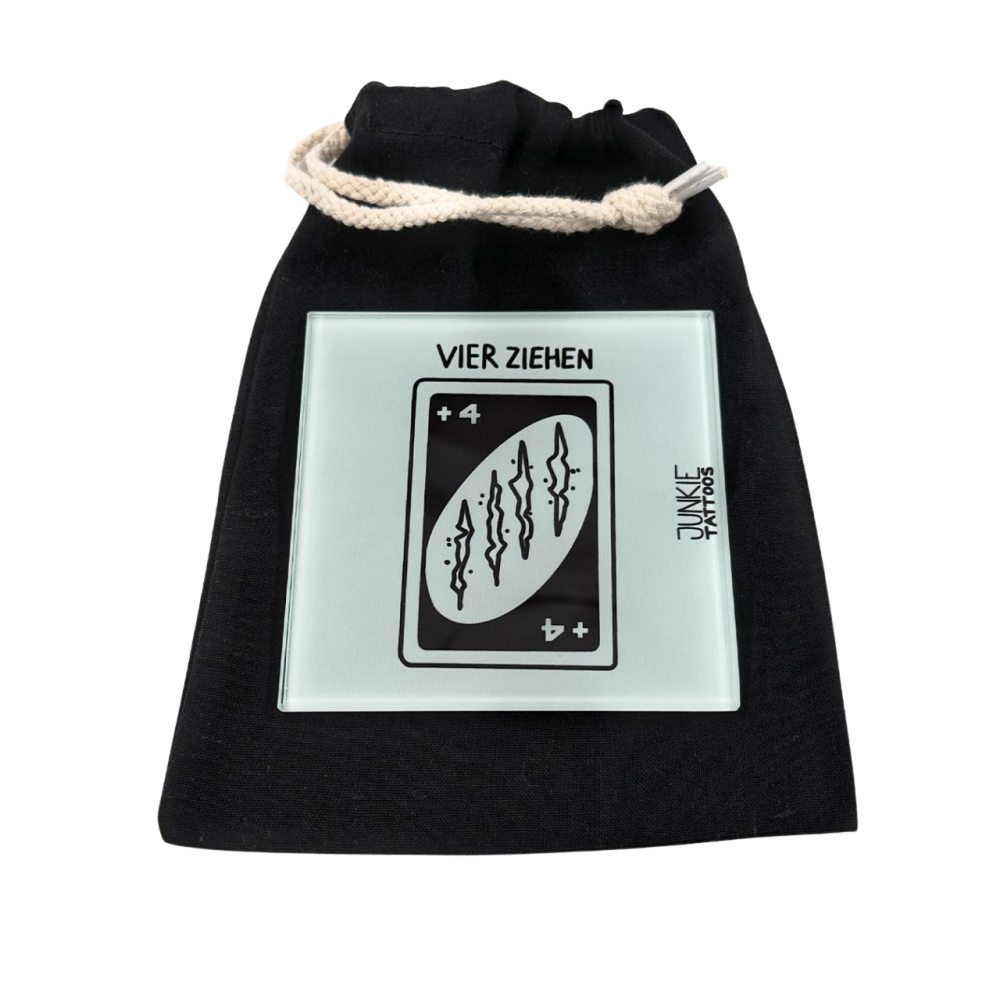 4 Ziehen - Robustes Echtglas Brettchen, 10x10cm