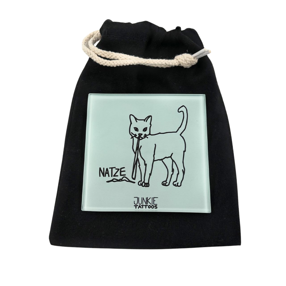 Natze - Robustes Echtglas Brettchen, 10x10cm