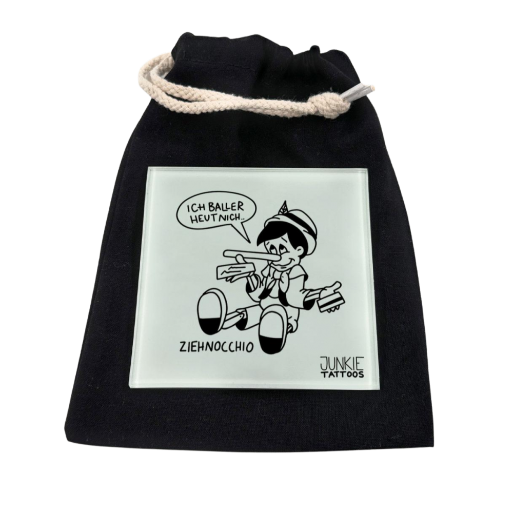 Ziehnocchio - Robustes Echtglas Brettchen, 10x10cm