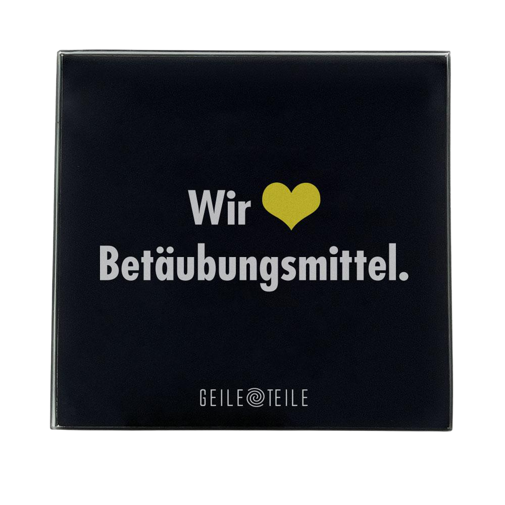 Betäubungsmittel - Robustes Echtglas Brettchen, 10x10cm