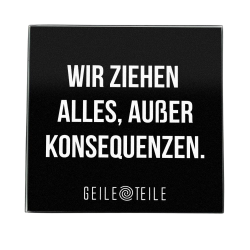 Konsequenzen - Planchette robuste en verre véritable, 10 x 10 cm