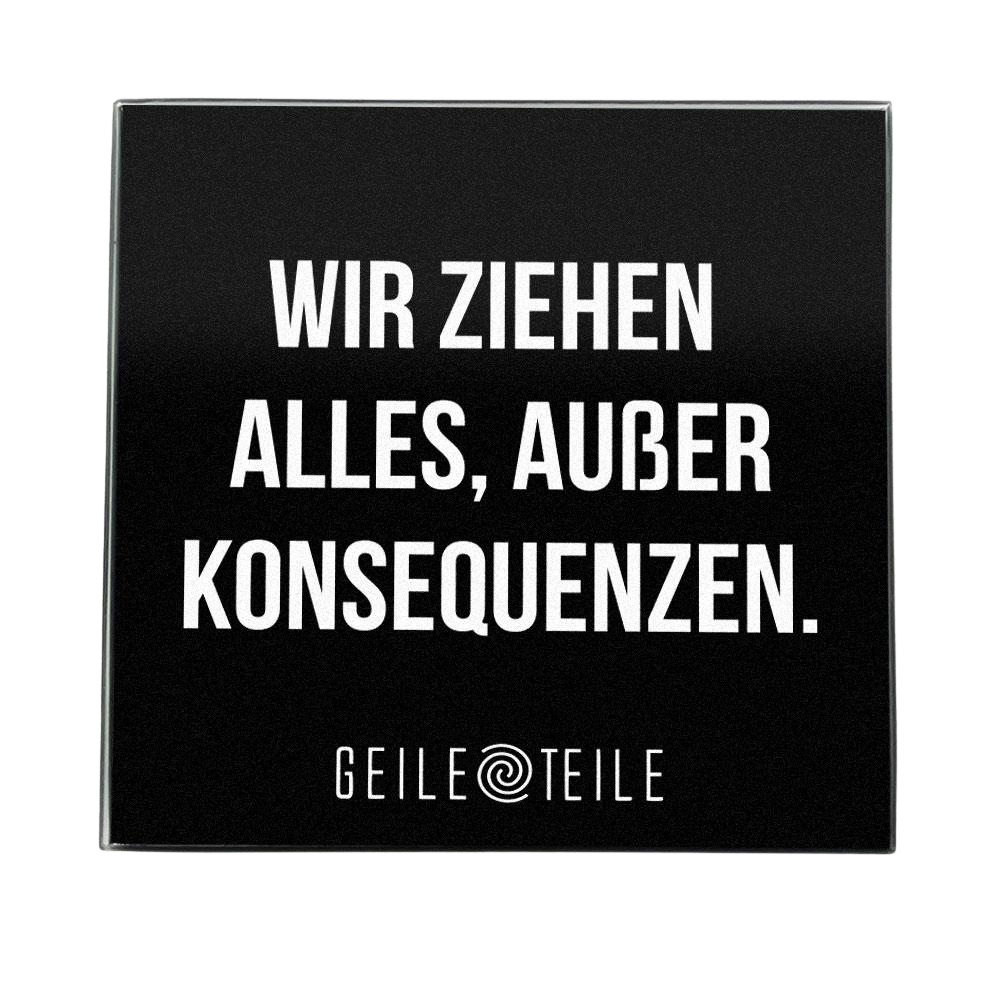 Konsequenzen - Planchette robuste en verre véritable, 10 x 10 cm