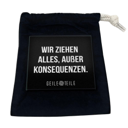 Konsequenzen - Robust real glass board, 10 x 10 cm