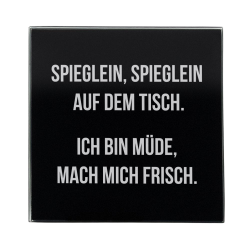 Spieglein - Robustes Echtglas Brettchen, 10x10cm
