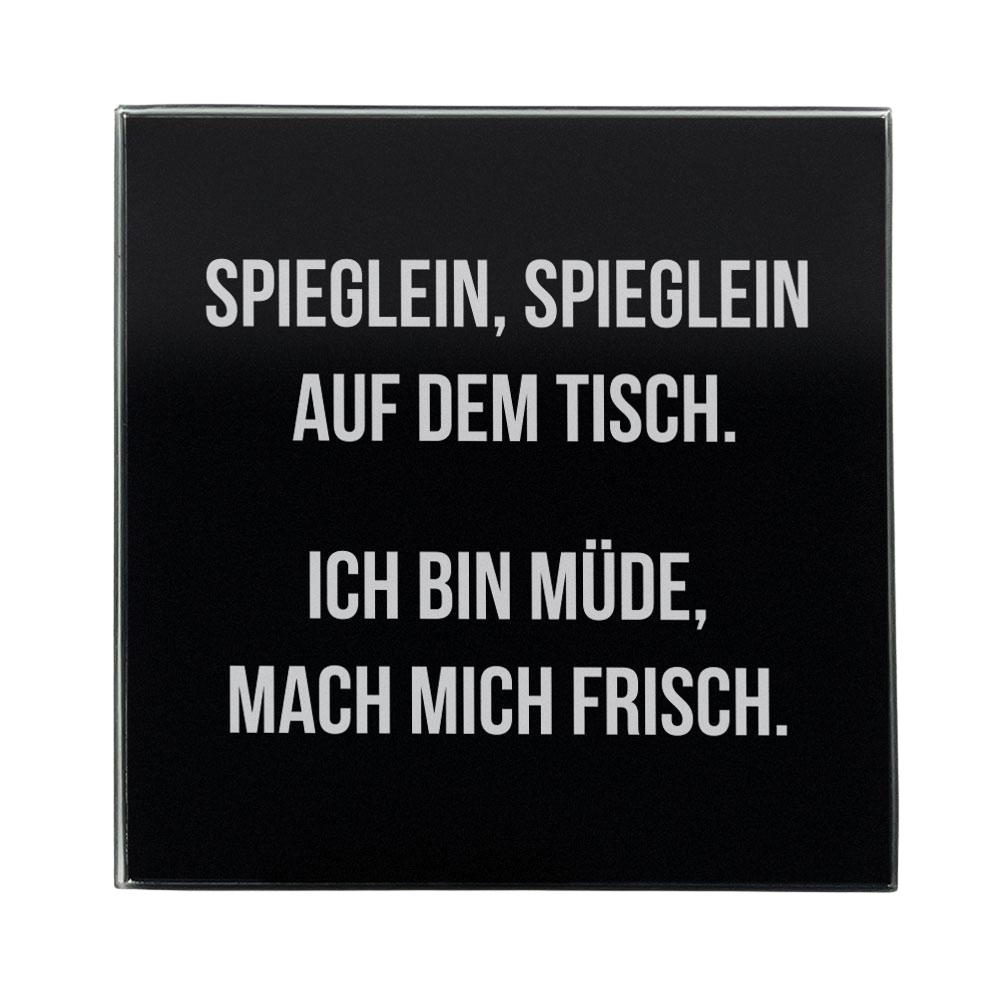 Spieglein - Robustes Echtglas Brettchen, 10x10cm