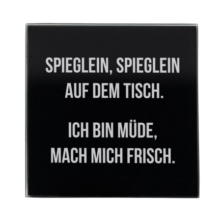 Spieglein - Robustes Echtglas Brettchen, 10x10cm
