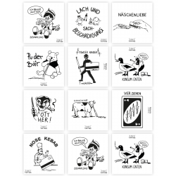 Junkie Tattoos - Lot d'autocollants, 20 autocollants, 10 motifs, 10x10cm
