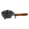 Carrying vessel Flower of Life – iron incense burner with wooden handle